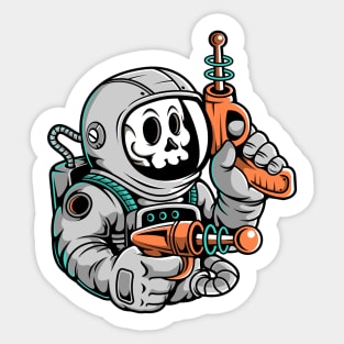 Astronaut Ray Gun Sticker